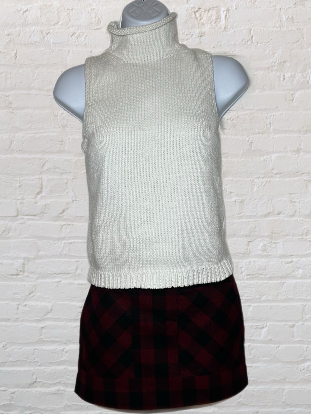 J. Crew Cream/White Turtleneck Short Sleeve Cotton Sweater in Women’s Size XXS